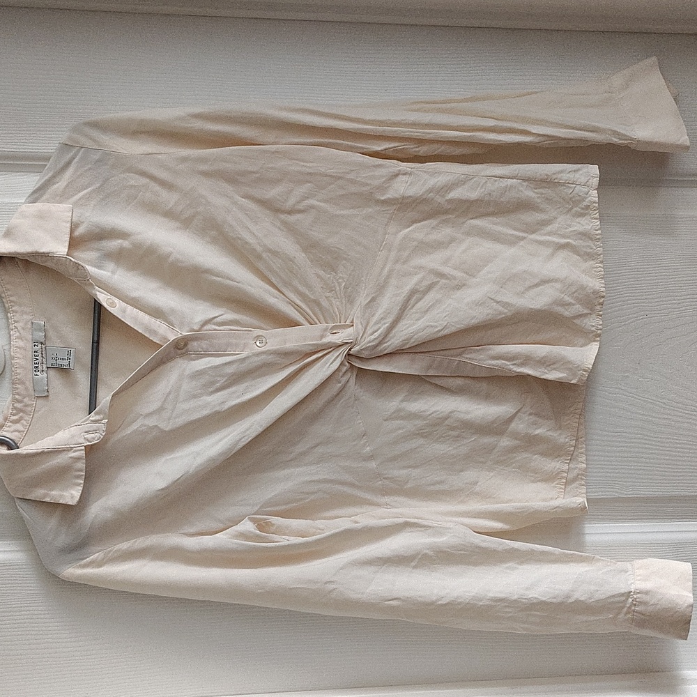 Forever 21 Contemporary Twist-front Shirt / Blouse